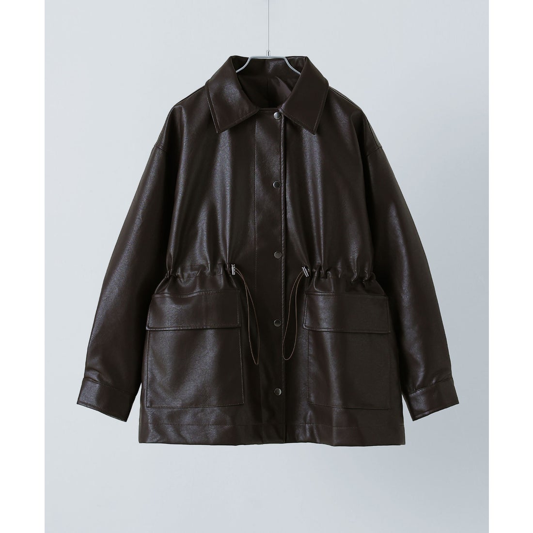 エトル etoll. フェイクレザードロストカバーオールジャケット