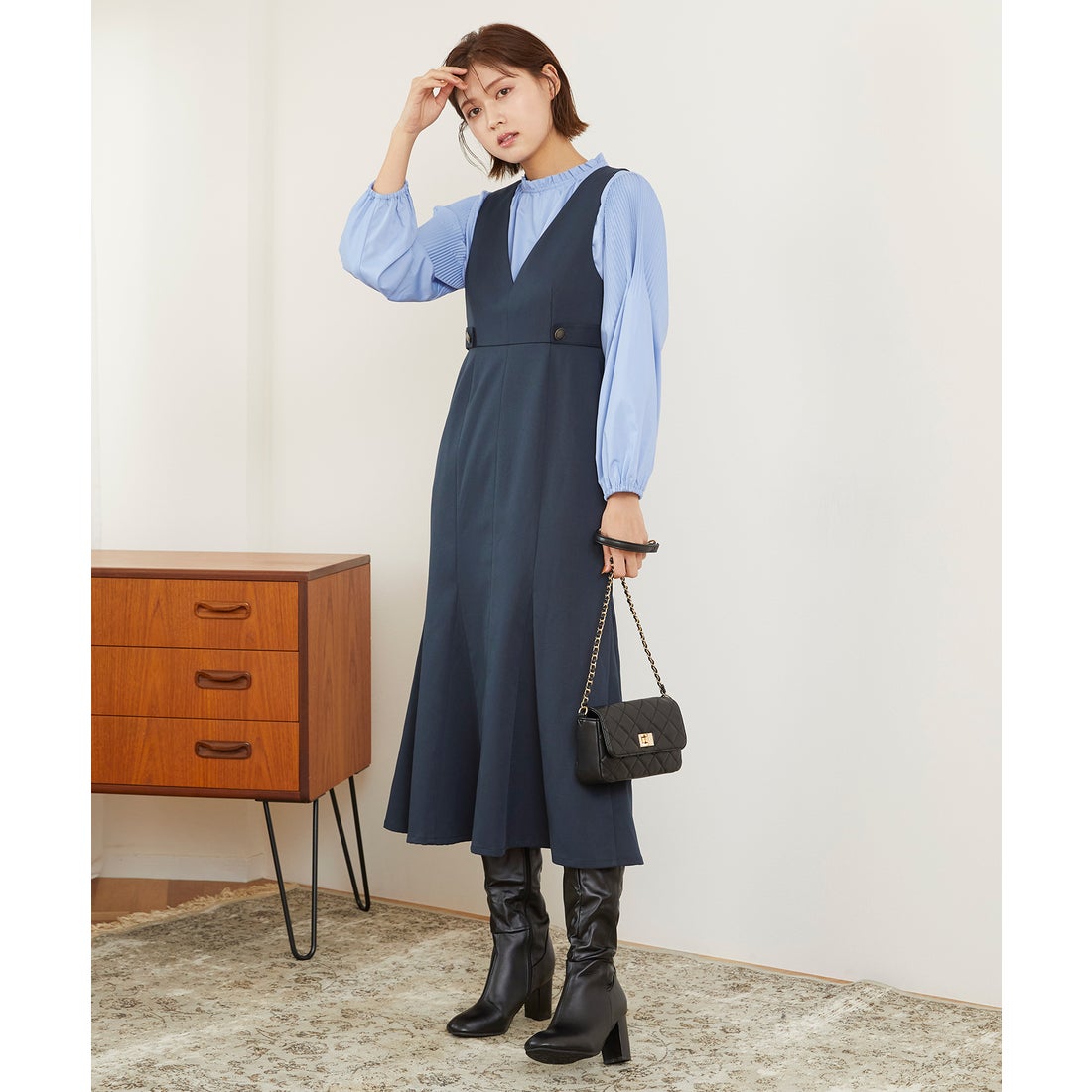 Feroux 【セットアイテム】ブラウス×マーメイドジャンパー スカート