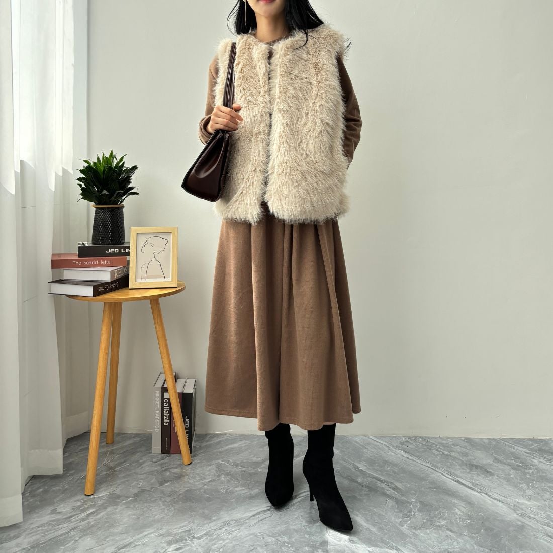 フォースメント Forcement ファーベスト （ベージュ） - ファッション