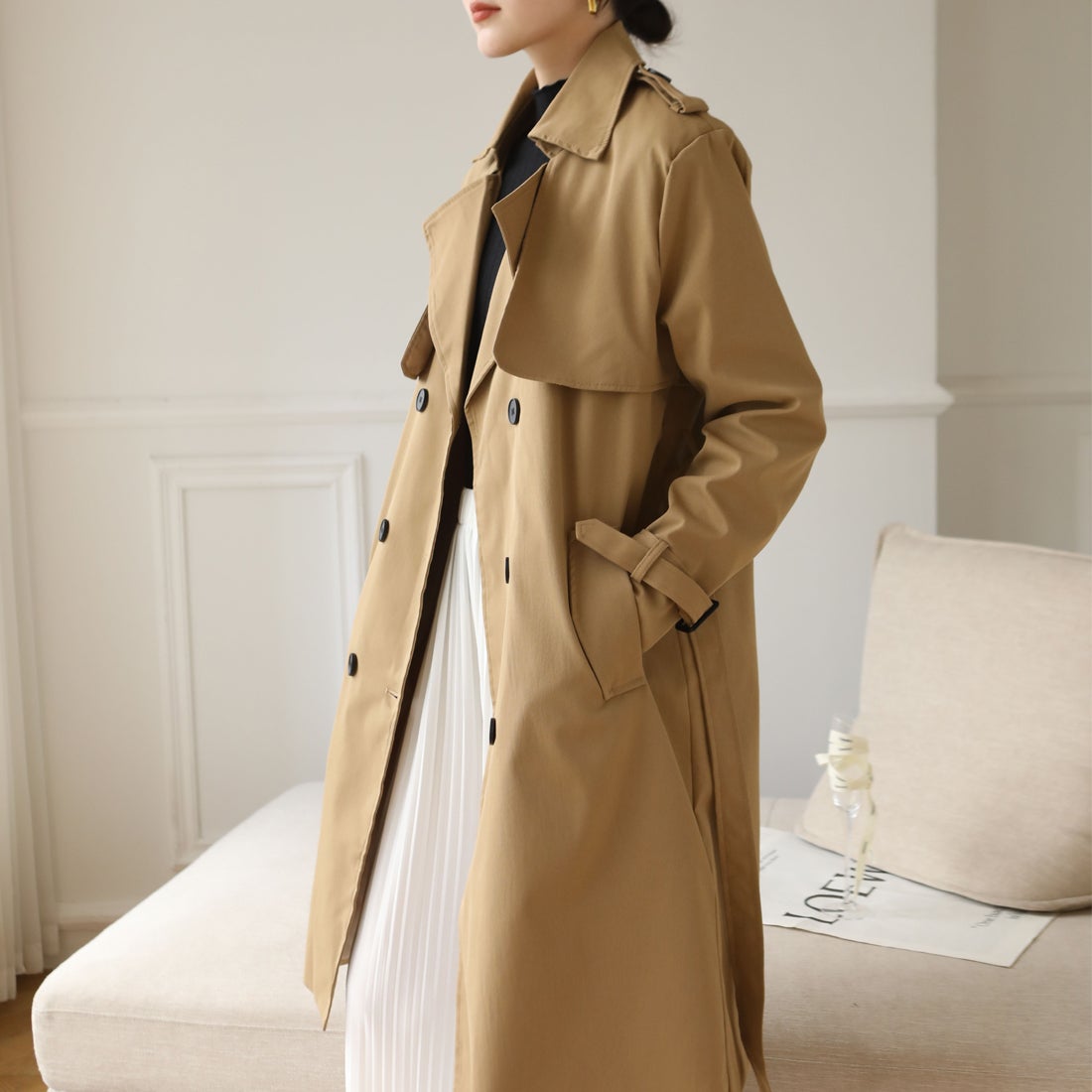 フォースメント Forcement ベルト付きトレンチコート （ブラウン