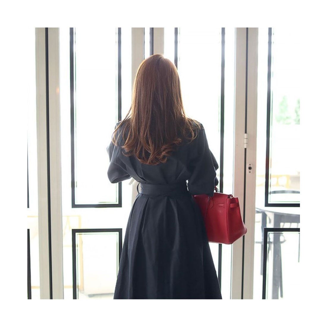 フォースメント Forcement トレンチコート風ワンピース （ブラック