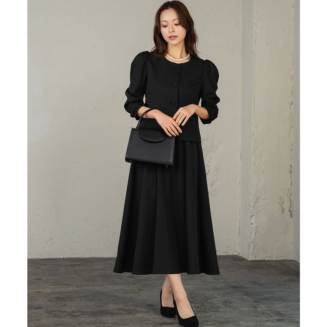 フロリア Flolia 【喪服・礼服】洗える スーツ セットアップ スカート