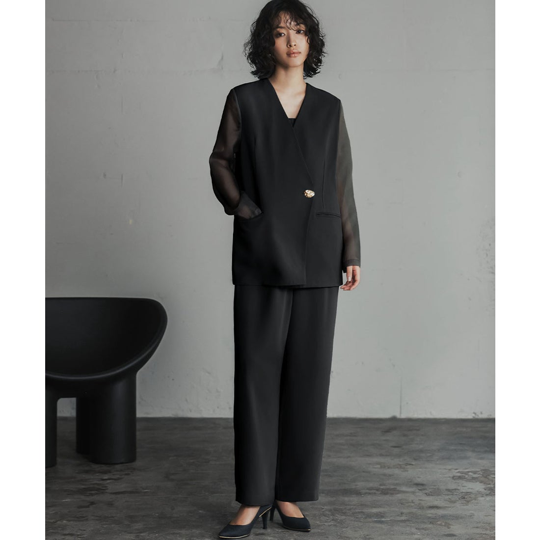 フロリア Flolia シアースリーブジャケット・オールインワン