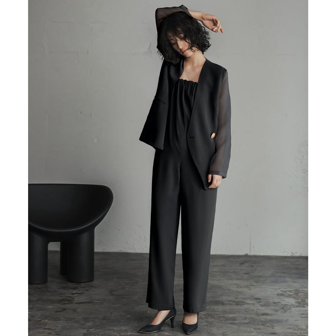 フロリア Flolia シアースリーブジャケット・オールインワン