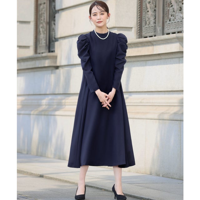 フロリア Flolia 【喪服・礼服】ギャザーショルダーロングフレア