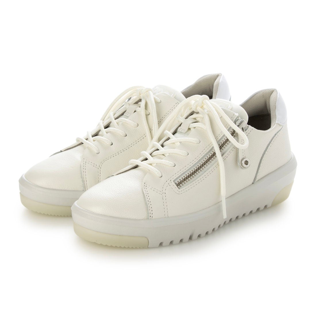 サイドジップレザースニーカー700 （ホワイト） -fitfit(フィット