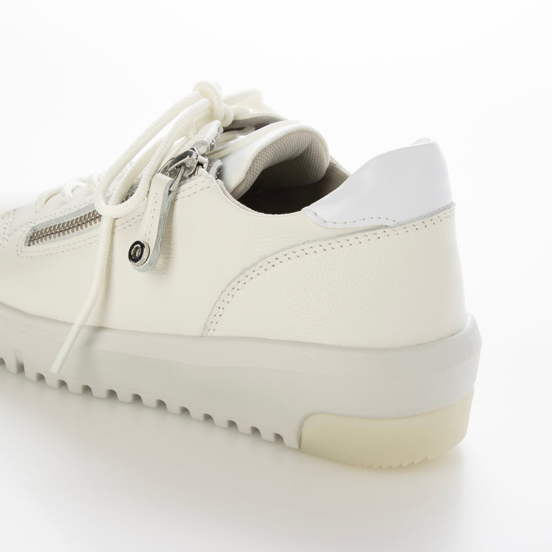 サイドジップレザースニーカー700 （ホワイト） -fitfit(フィット