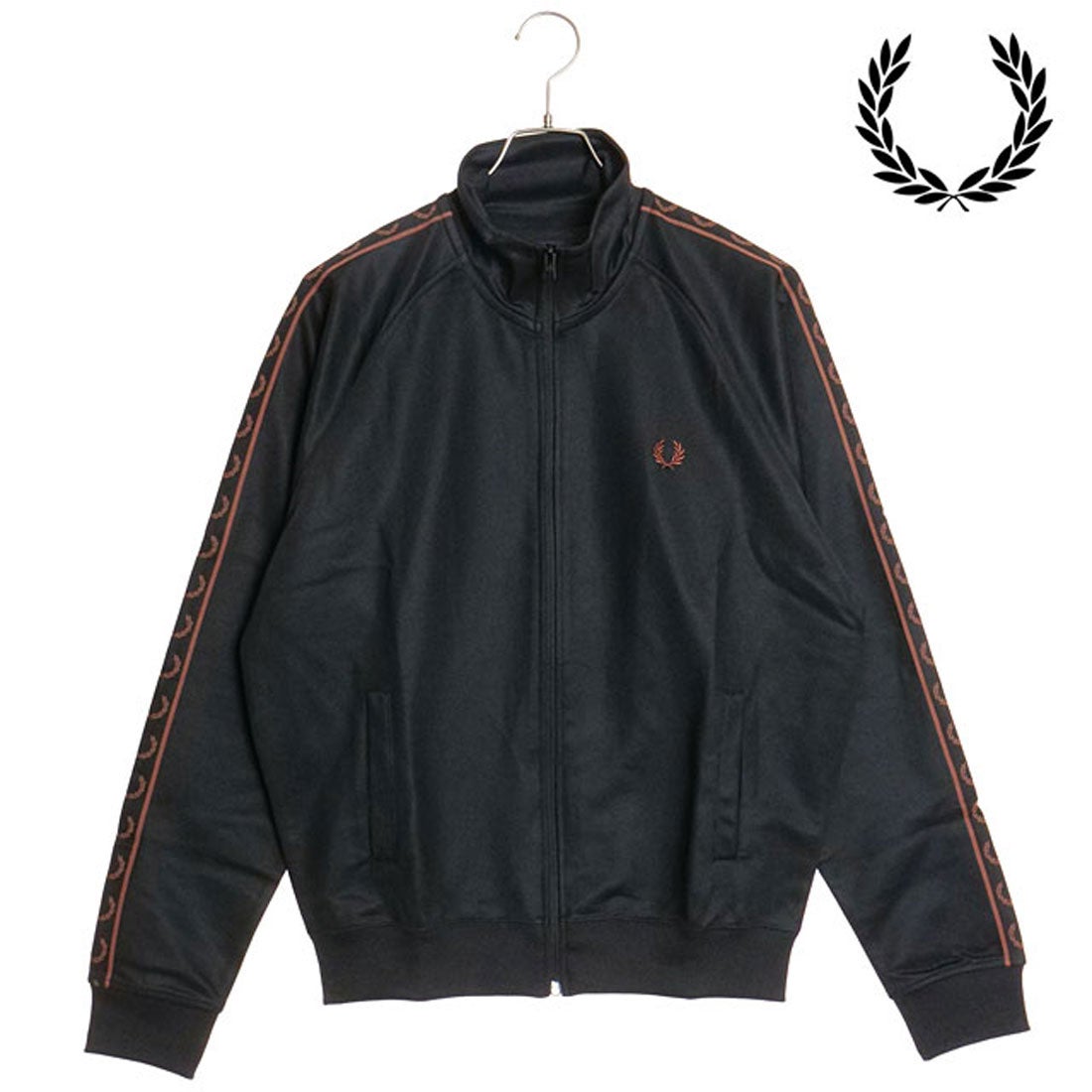 フレッドペリー FRED PERRY CONTRAST TAPE TRACK JACKET BLACK/WHISKY