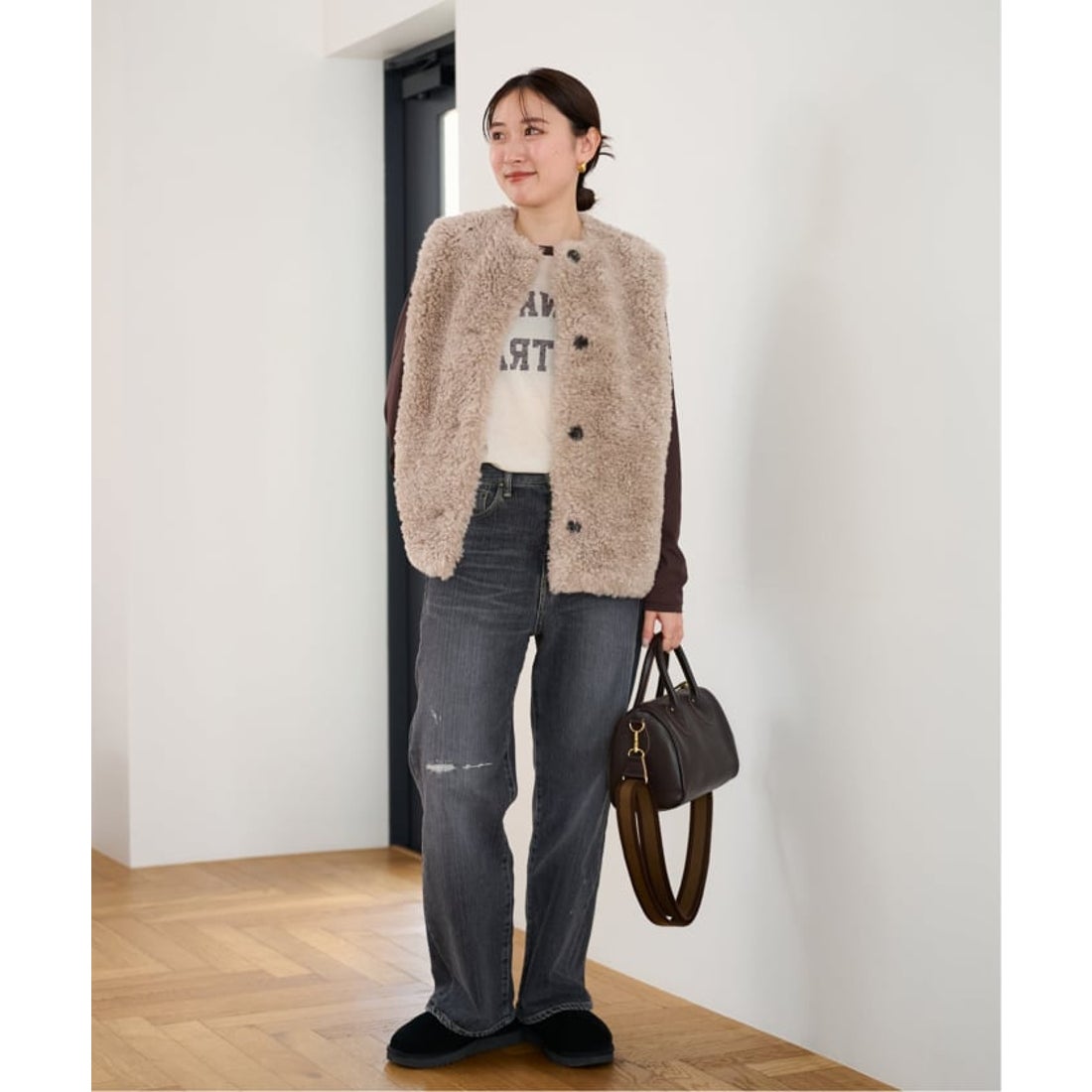 フレームワーク FRAMeWORK ≪追加≫フェイクファーベスト （ベージュ A