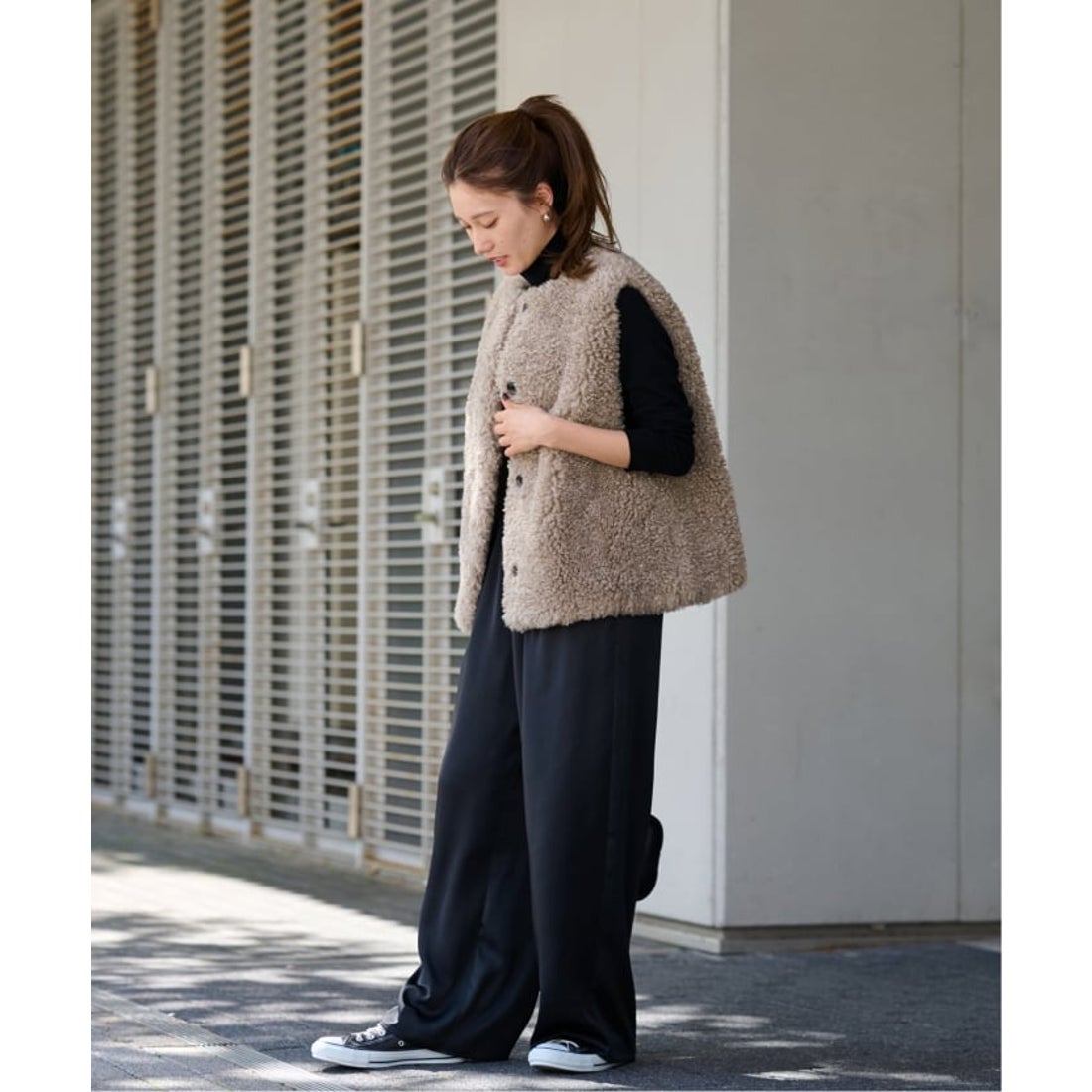 フレームワーク FRAMeWORK ≪追加≫フェイクファーベスト （グレーB