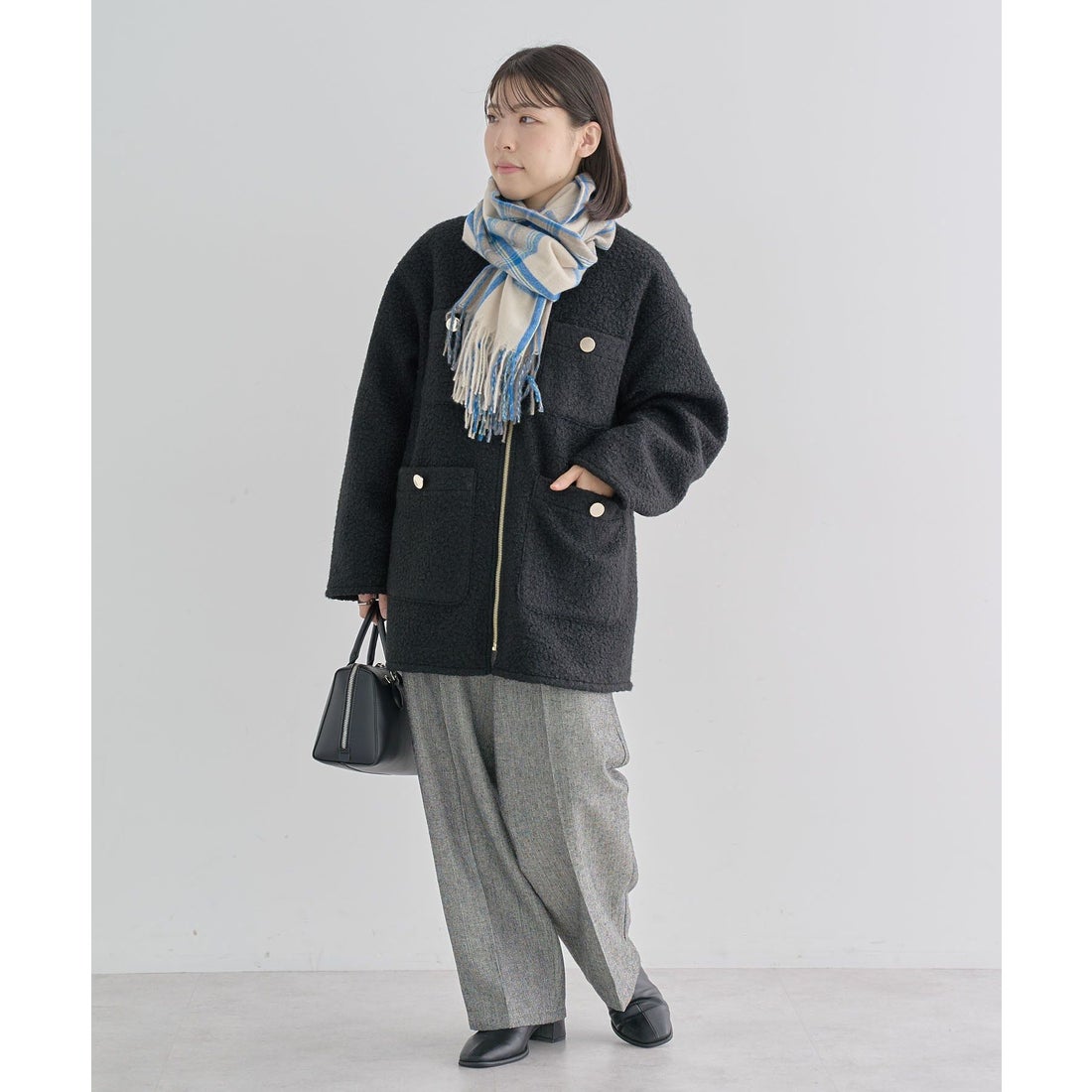 グリーン パークス Green Parks カシミヤライクチェックストール