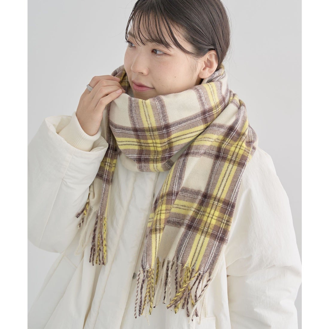 グリーン パークス Green Parks カシミヤライクチェックストール
