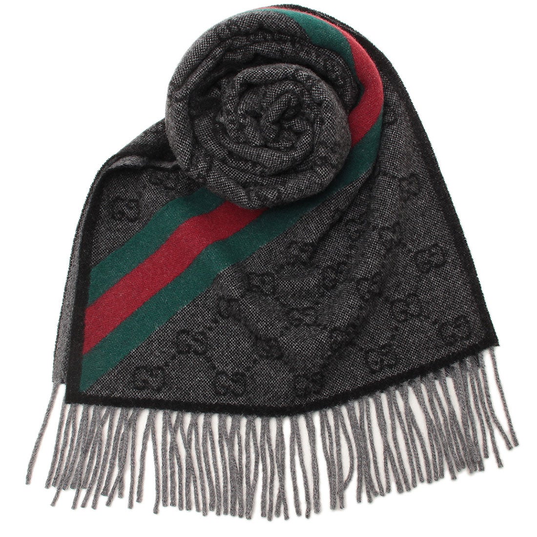 グッチ GUCCI スカーフ バンダナ ストール グレー メンズ レディース