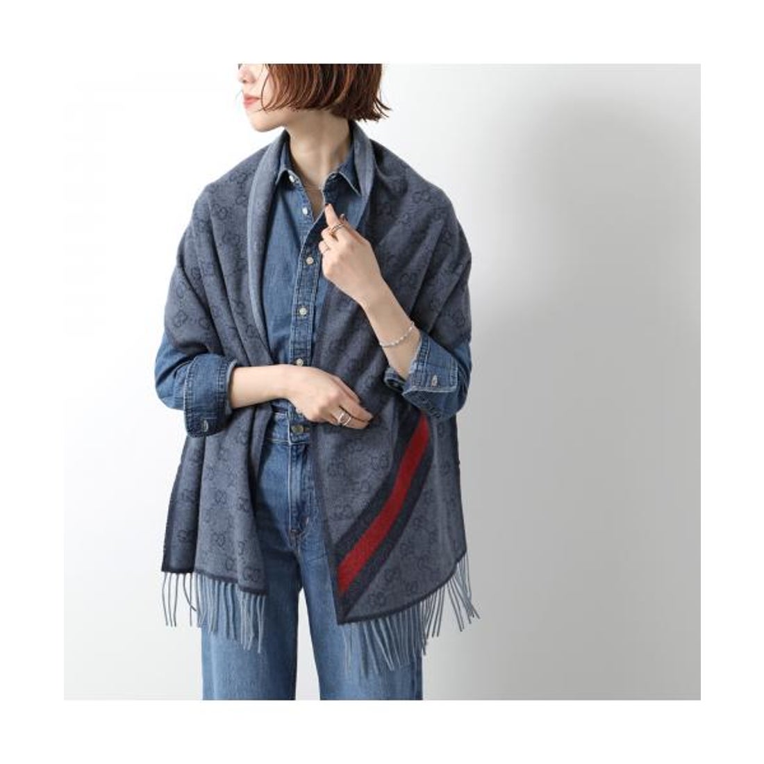 グッチ GUCCI GUCCI マフラー 570603 3G200 GGロゴ ウール （1768