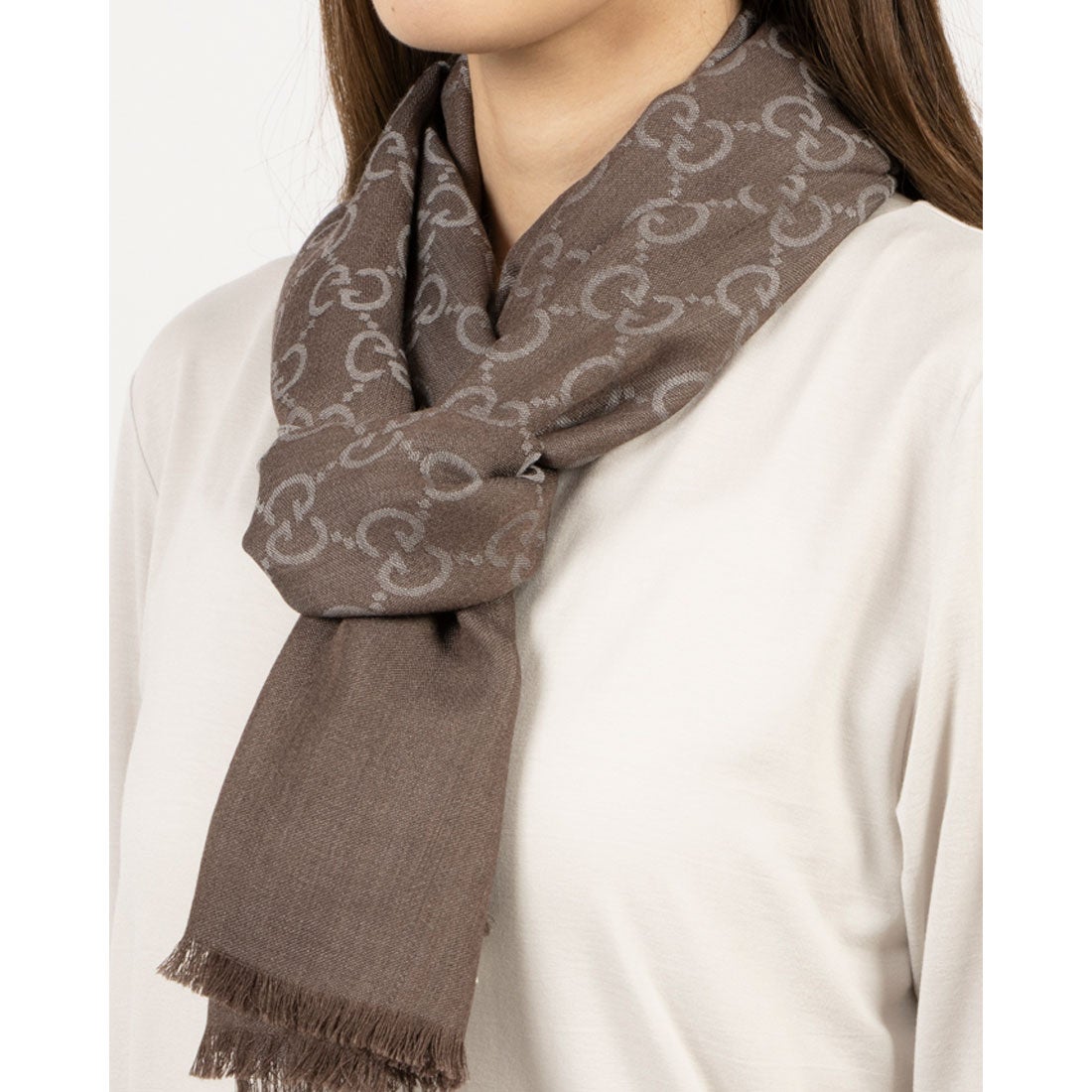 グッチ GUCCI ストール （BROWN×GRAY） - ファッション通販 MAGASEEK