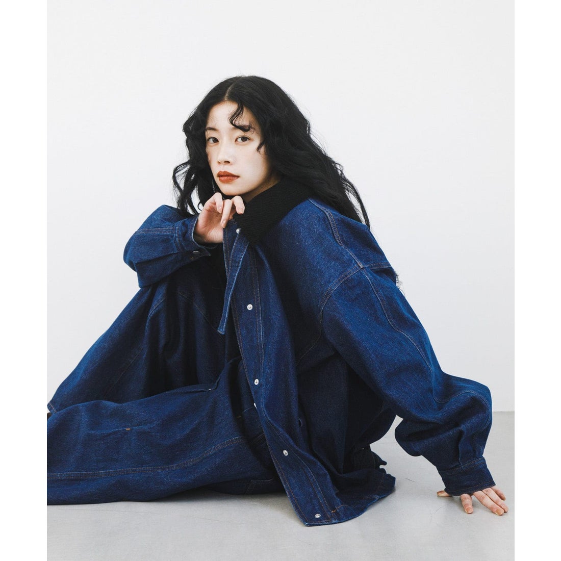 ケービーエフ KBF 2WAYカラーデニムブルゾン （L.BLUE