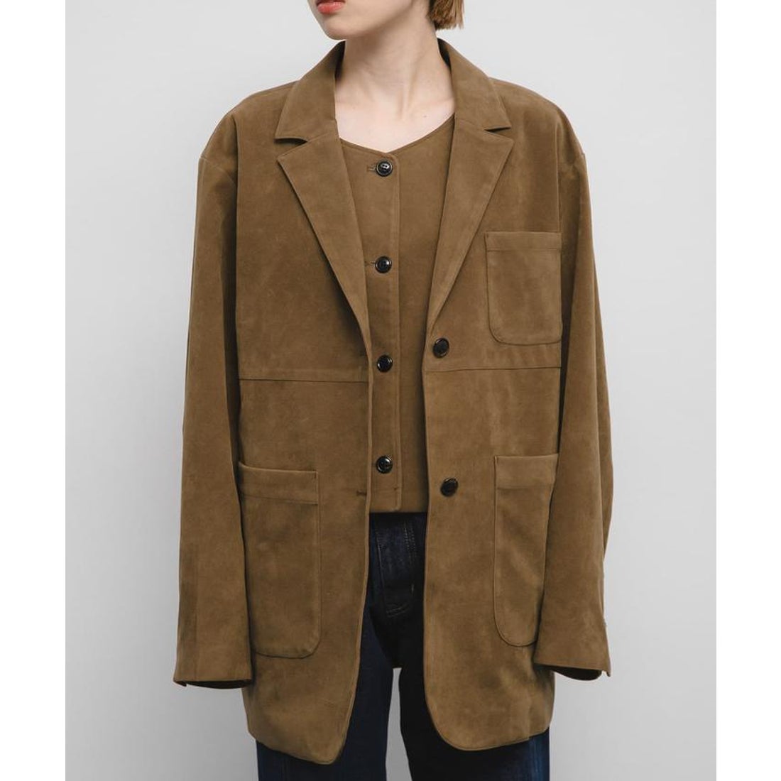 ケービーエフ KBF パッチポケットテーラードジャケット （キャメル