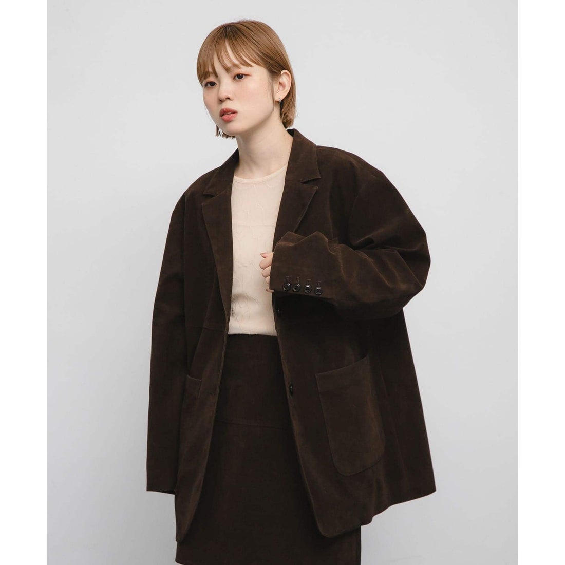 ケービーエフ KBF パッチポケットテーラードジャケット （ブラウン系