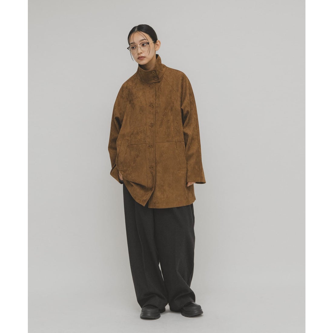 ケービーエフ KBF ピーチスキンカバーオール （ブラウン