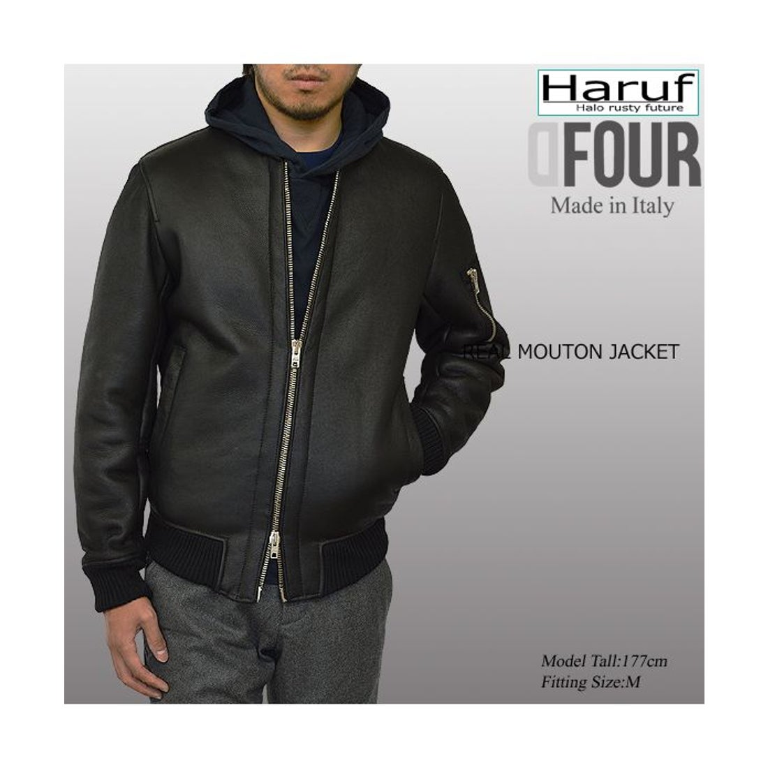 ハルフ Haruf ムートンジャケット ムートンコート 本革 レザー