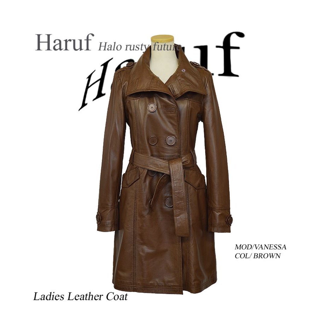 ハルフ Haruf レザーコート ロングコート レディース 本革 レザー
