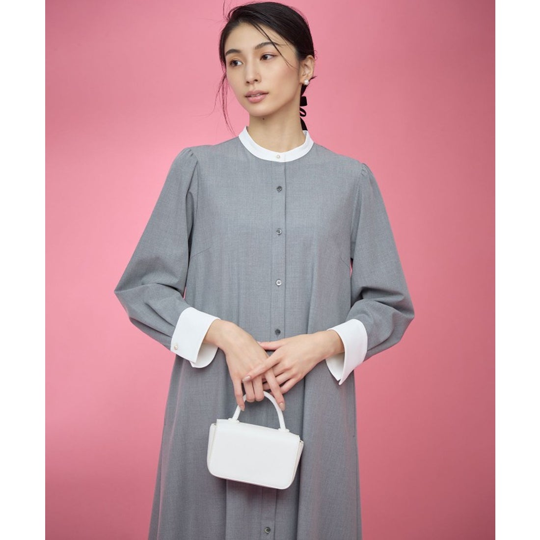 クミキョク 組曲 【KUMIKYOKU NAVY】ウーステッドライククロス シャツ