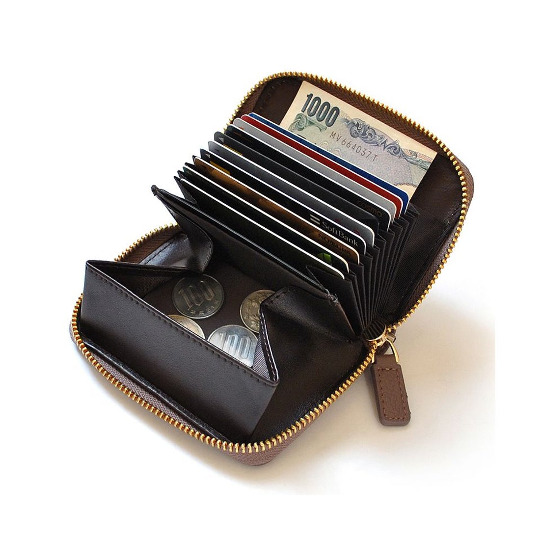 カッズセレクト KAZZU SELECT ミニ財布 レディース 牛革 蛇腹 大容量