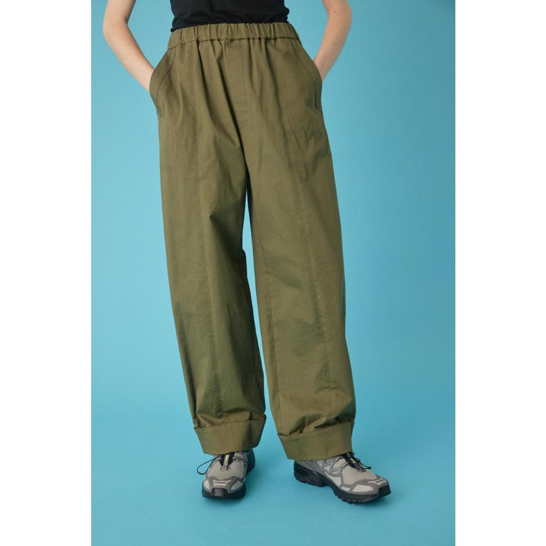 ヘリンドットサイ HeRIN.CYE Cocoon cuff pants （KHA