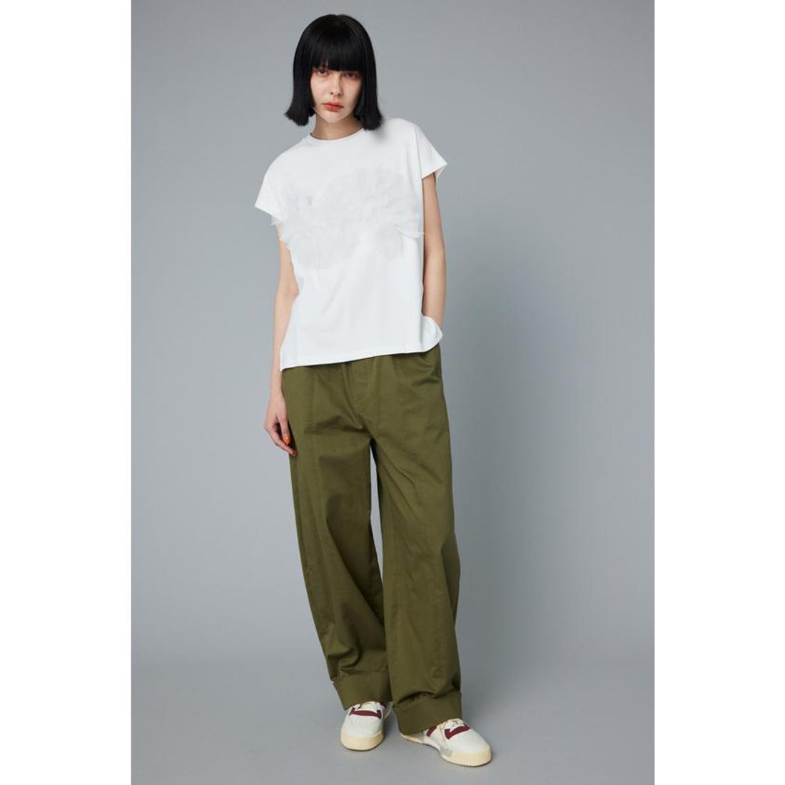 ヘリンドットサイ HeRIN.CYE Cocoon cuff pants （KHA