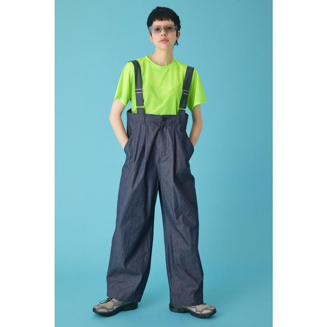 ヘリンドットサイ HeRIN.CYE Wide salopette （D/BLU3