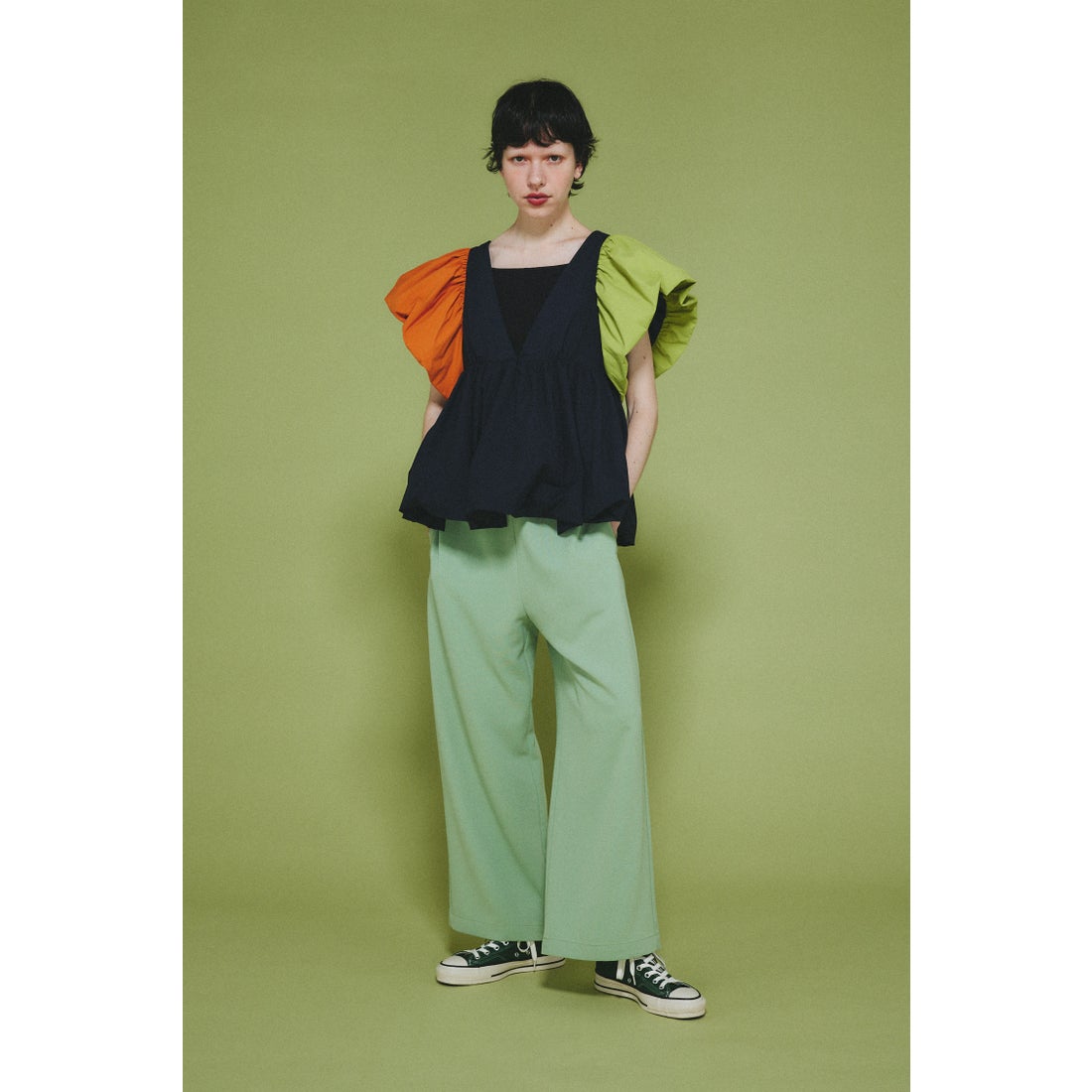HeRIN.CYE ［予約］2way balloon hem tops 柄NVY5 -ファッション通販