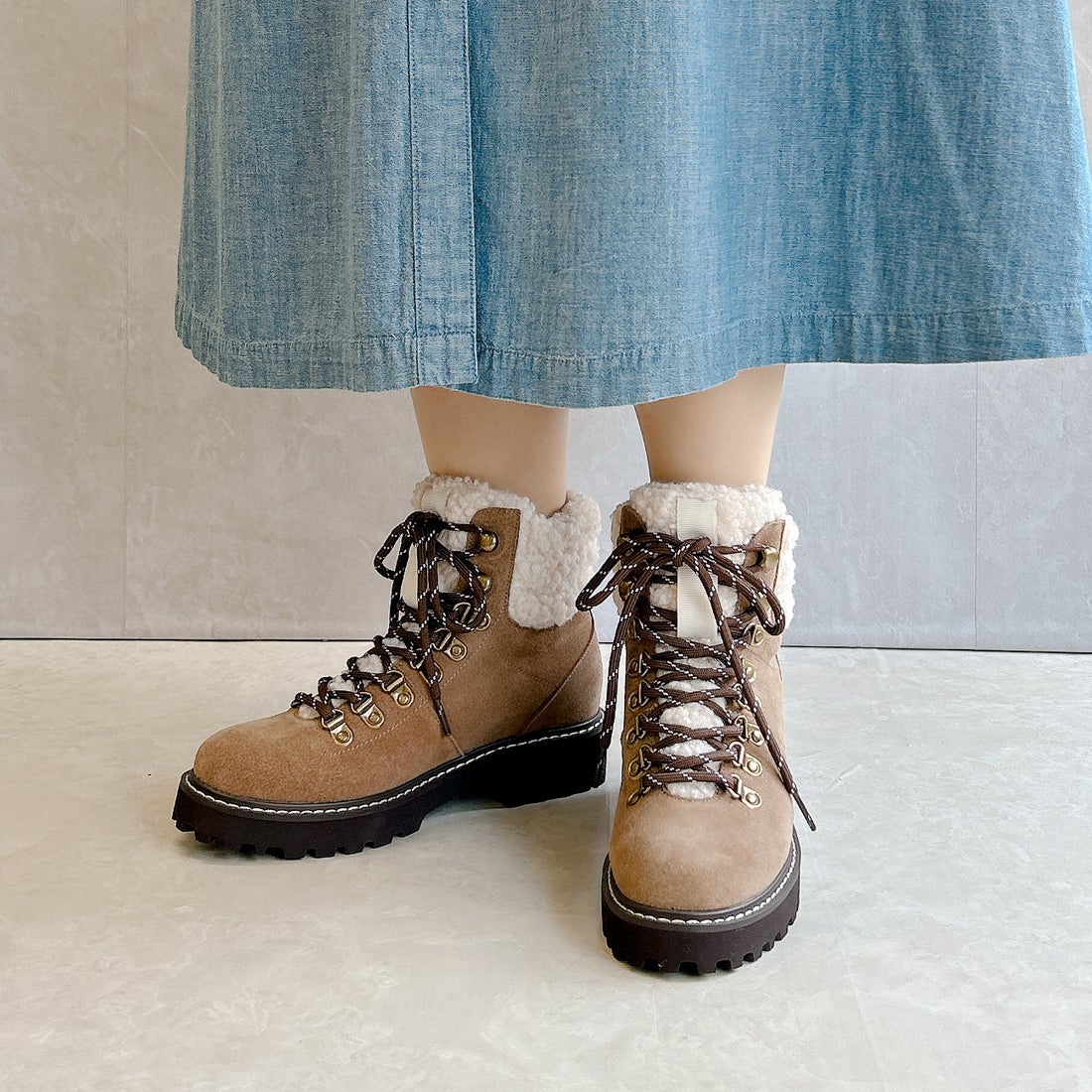 ヒナ グリーン レーベル Hina Green Label 厚底 本革 レースアップ