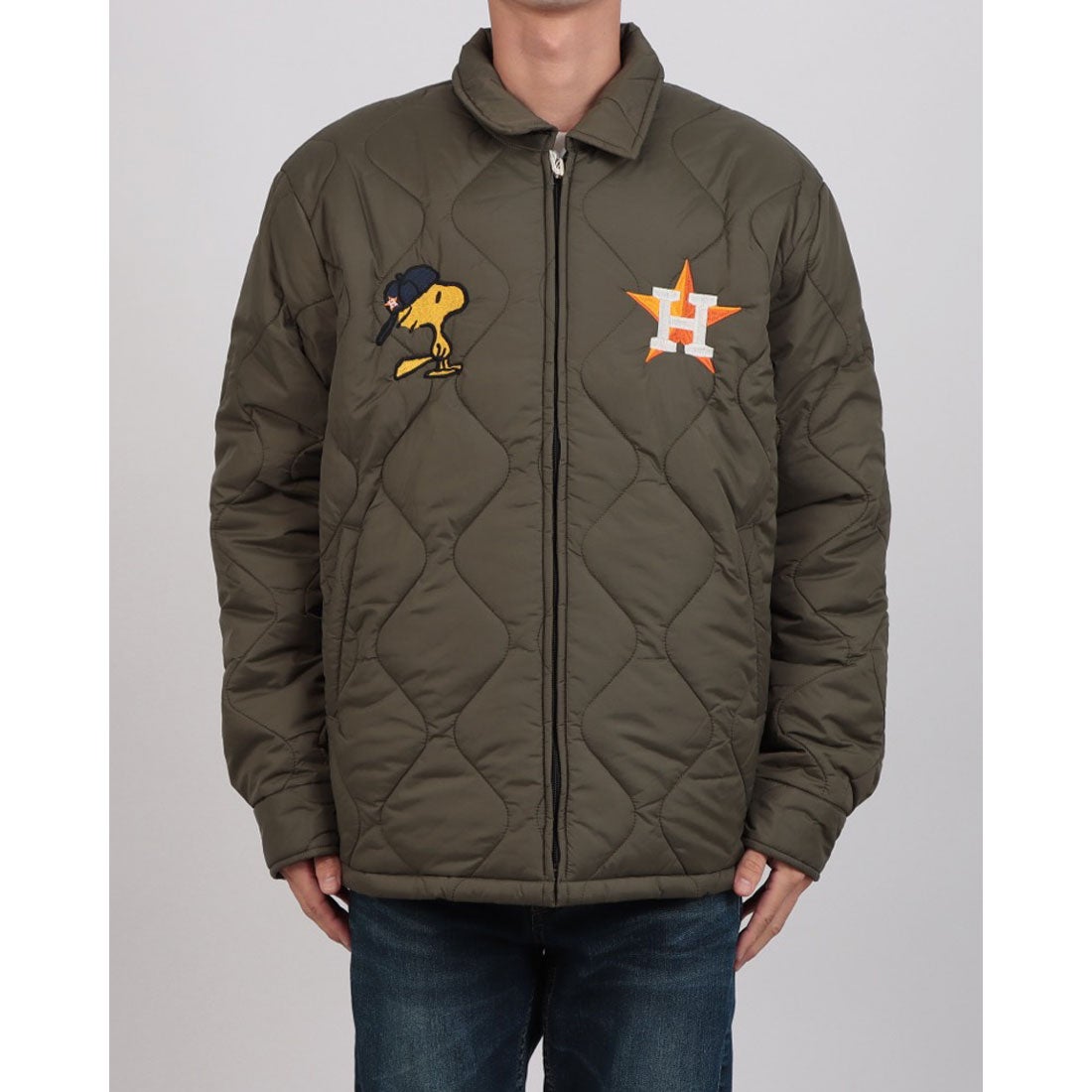 ヒューストン HOUSTON MLB×PEANUTS キルティングジャケット （OD