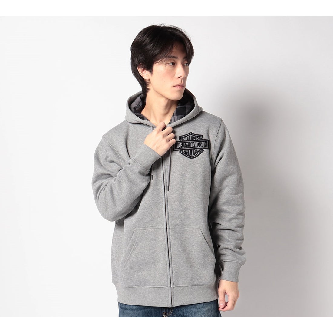 バー＆シールド裏起毛ジップアップフーディー -ハーレーダビッドソン