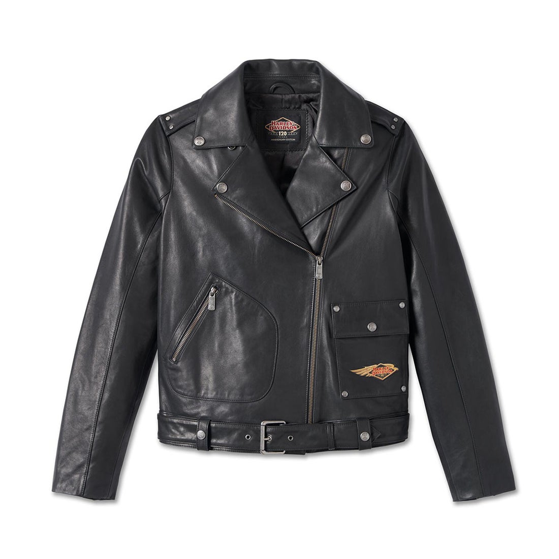 120周年記念Dポケットバイカーレザージャケット -ハーレーダビッドソン