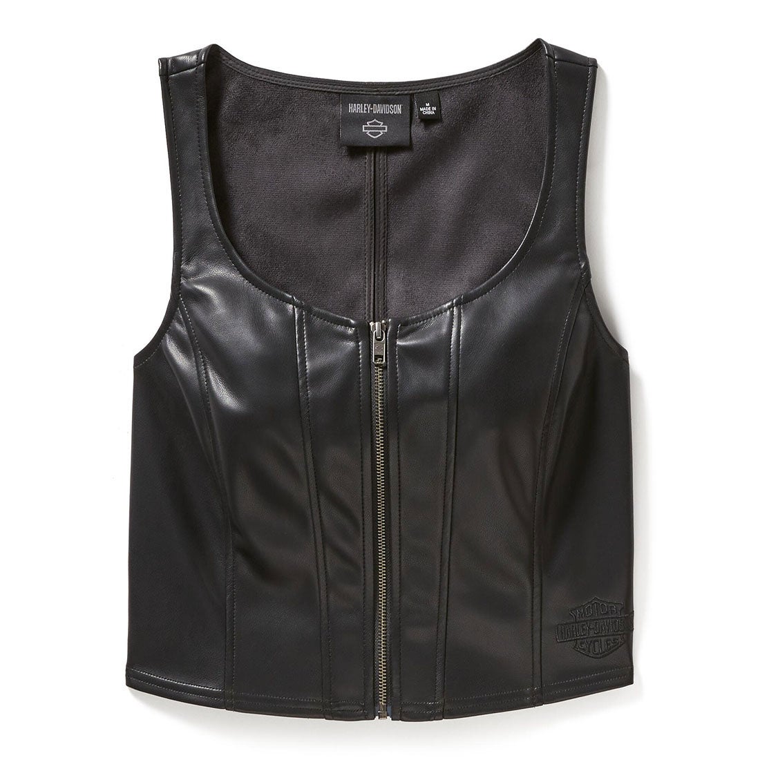 ジップミーインフェイクレザービスチェ （ハーレーブラック