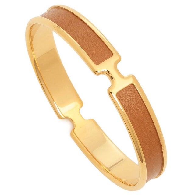 エルメス Hermes ブレスレット バングル クリックH ブラック ゴールド