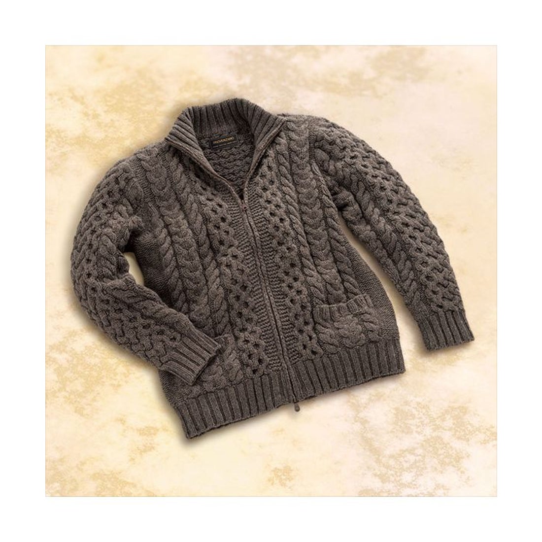 I・E・I SELECTION 高級ヤク100%紳士用手編みニットブルゾン