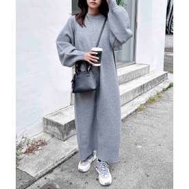 イング INGNI 5GモックN Backスリットニットワンピース （グレー