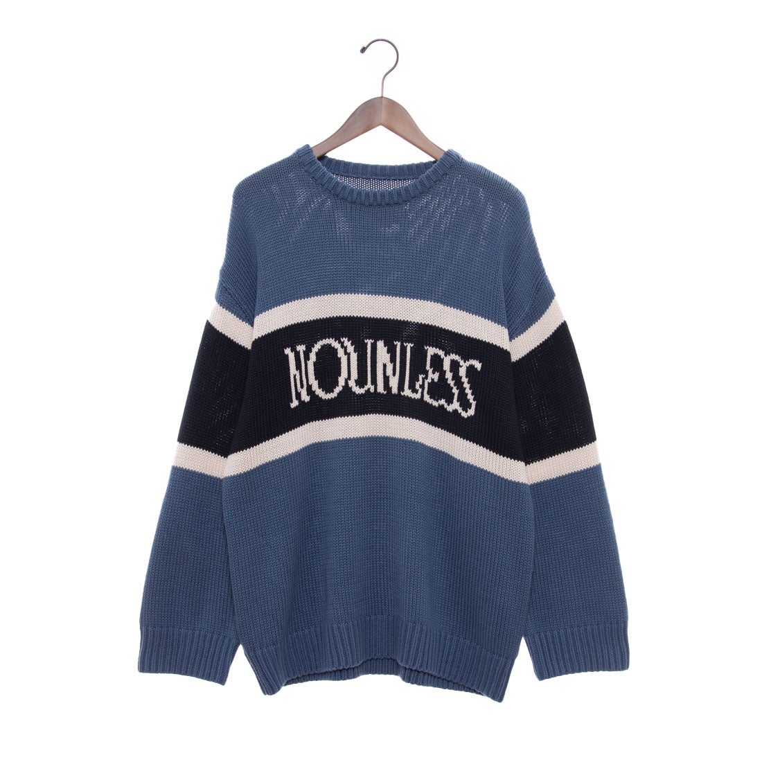 ナウンレス NOUNLESS NOUNLESS CLASSIC LOGO KNIT （BLUE