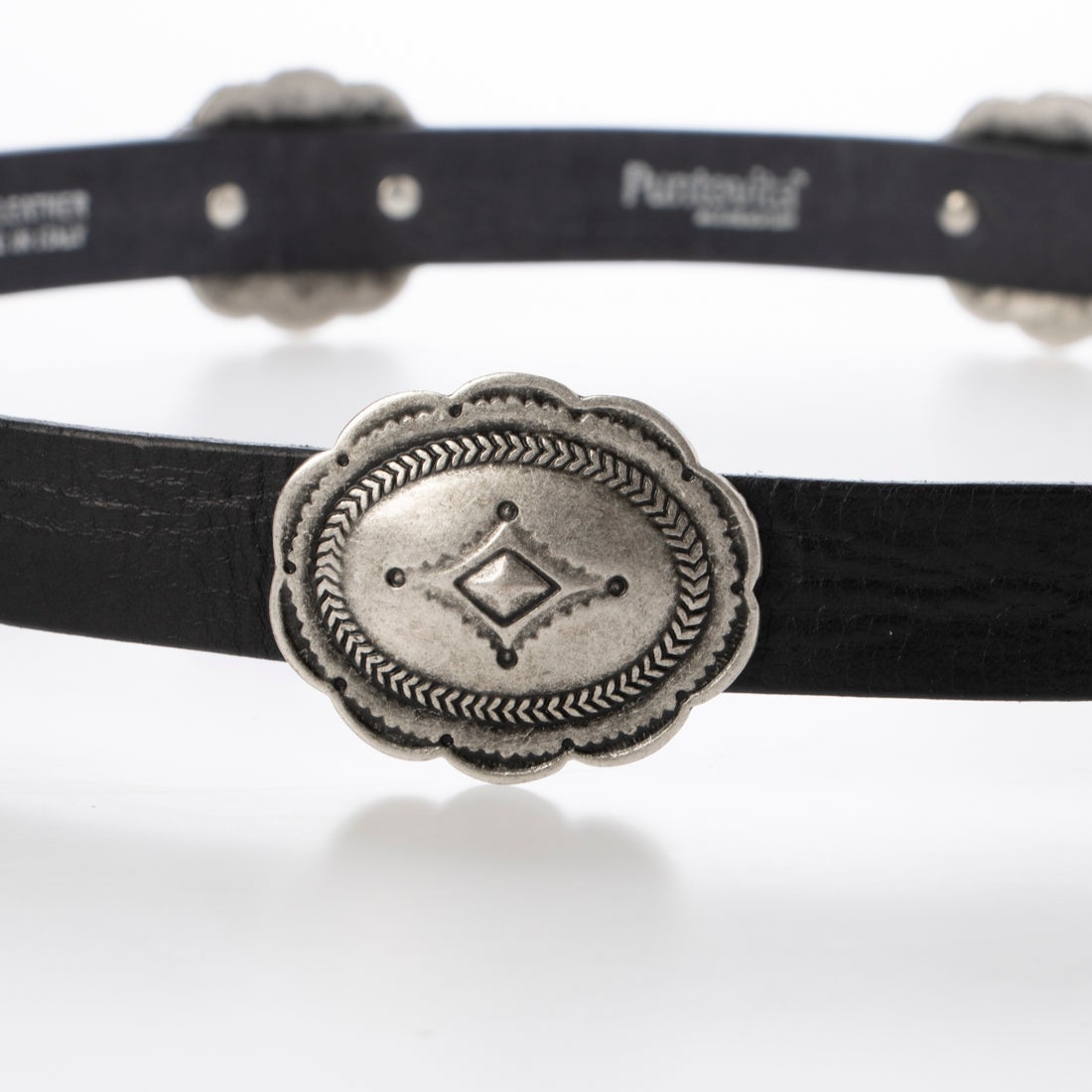 プントヴィータ Puntovita コンチョ細ベルト （NERO） - ファッション