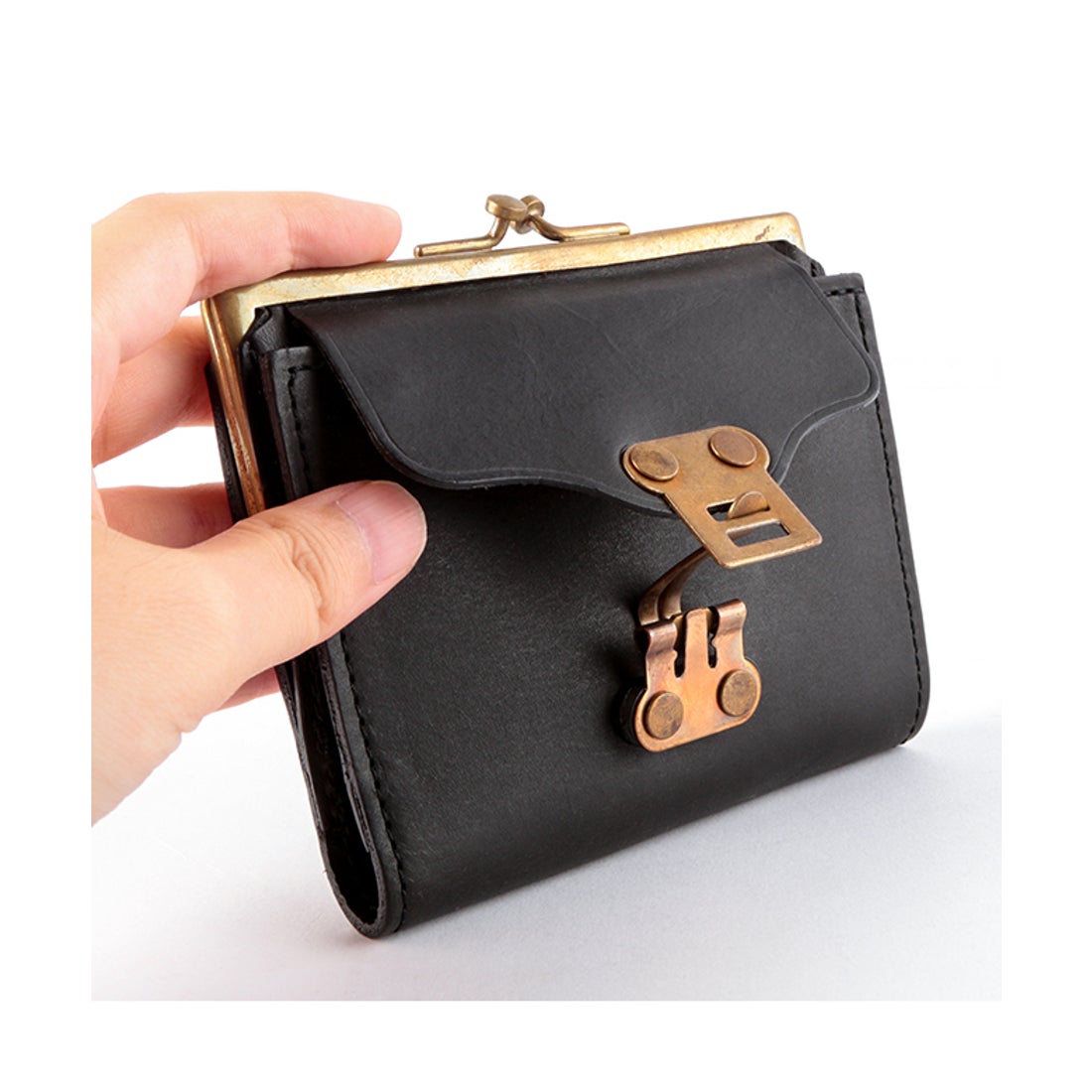 ヴァスコ vasco ヴァスコ 財布 二つ折り財布 がま口 本革 日本製