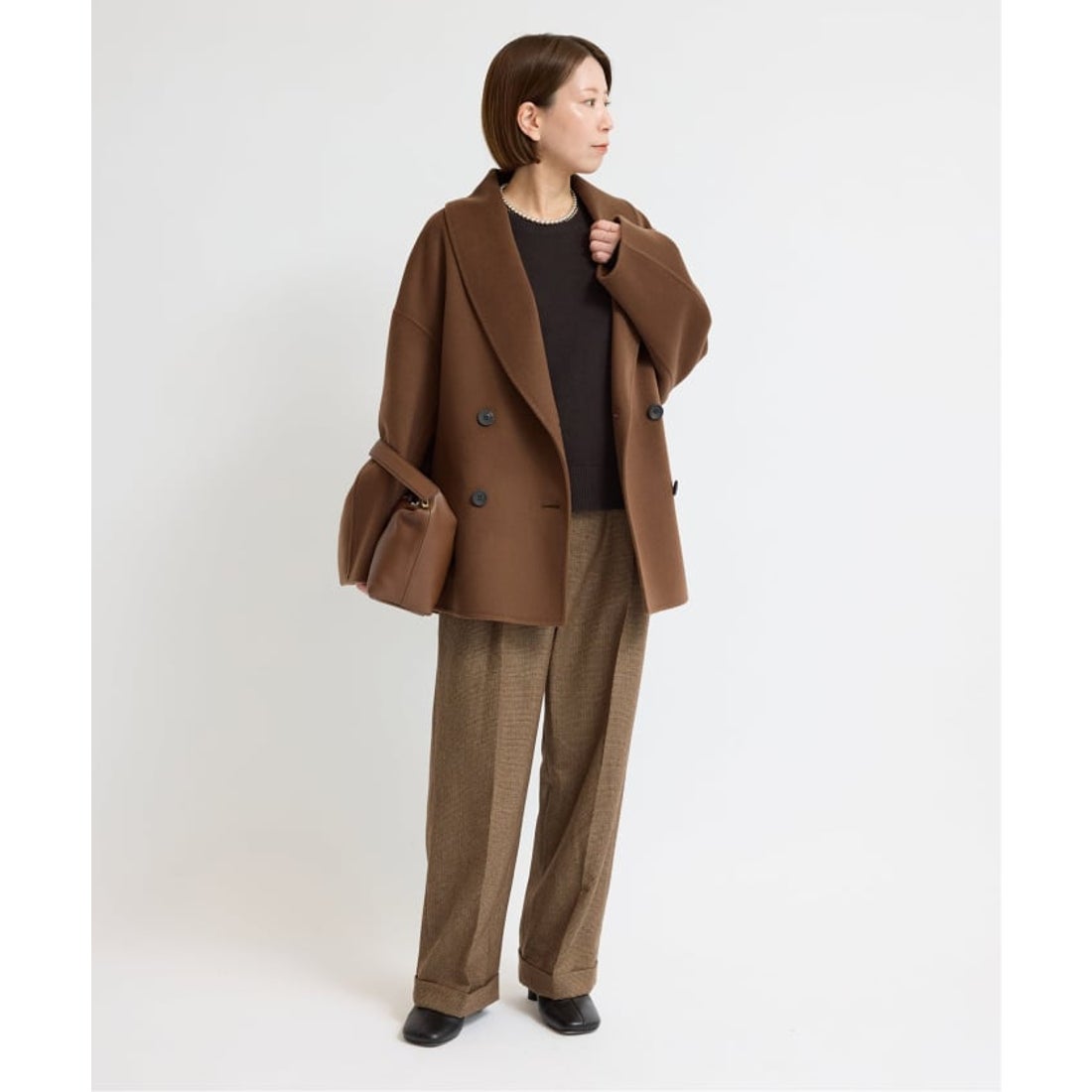 イエナ IENA 《追加2》Super160 ショールカラーハーフコート （グレー