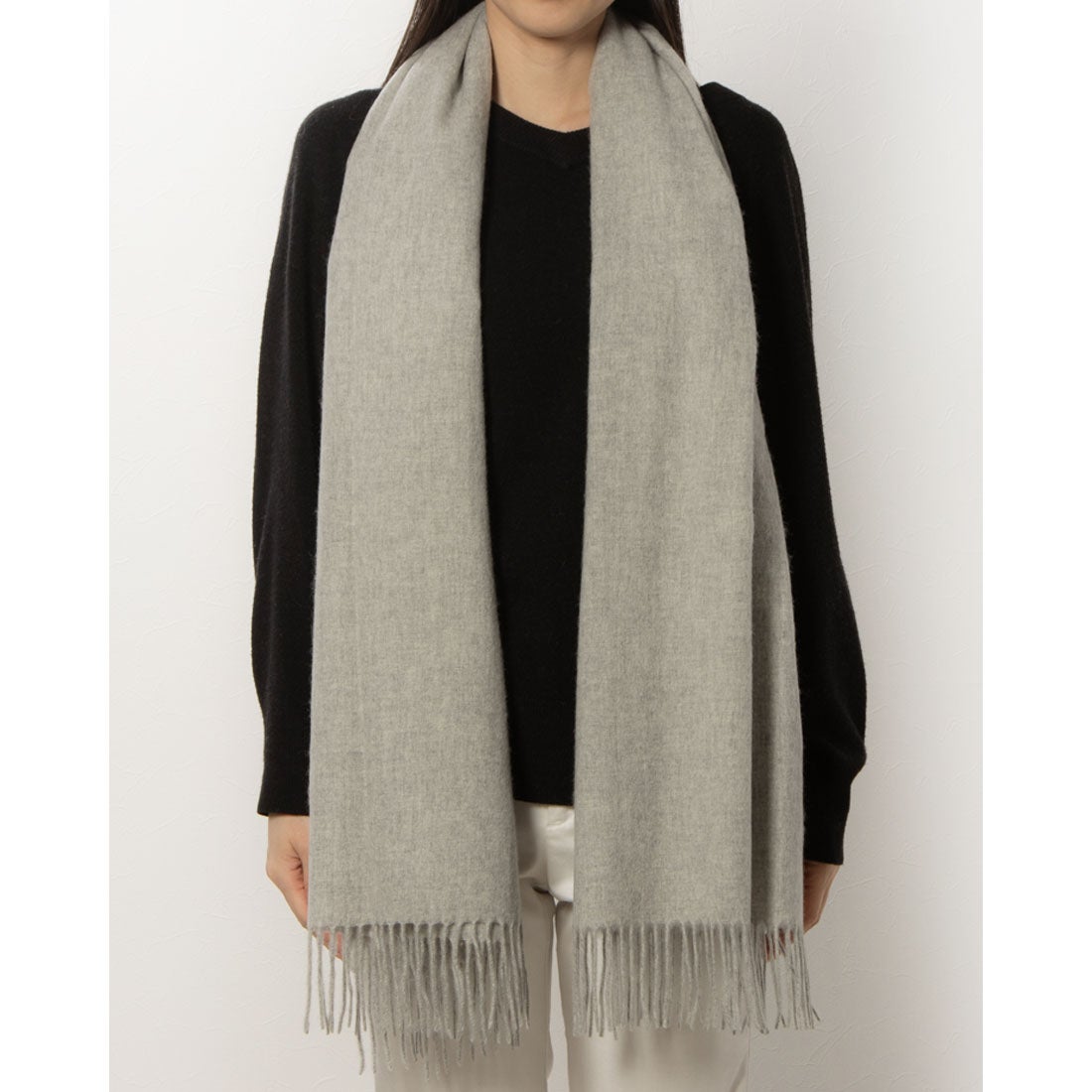 ジョワクレール Joieclair カシミヤ100％ストール （ライトグレー