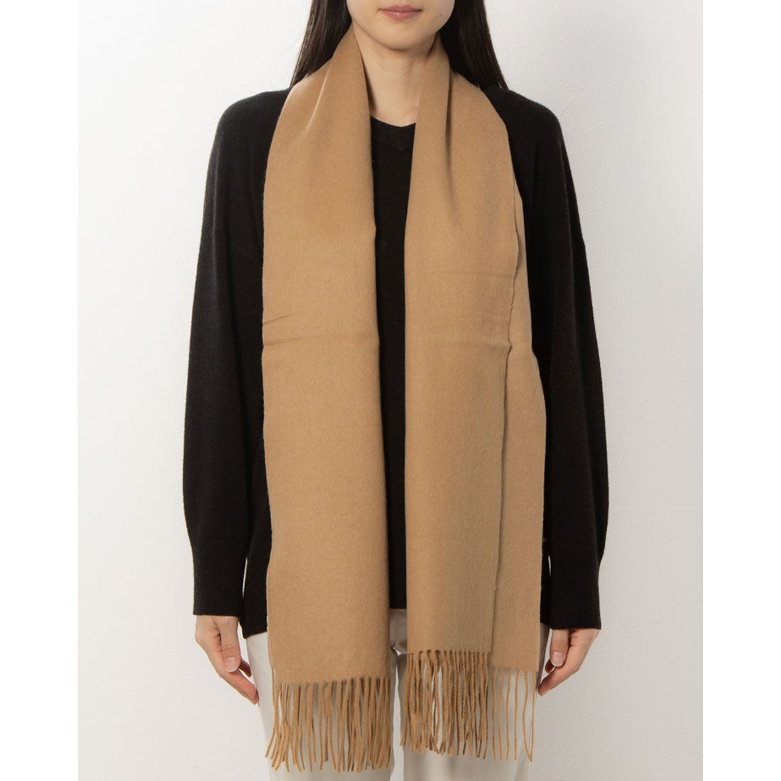 ジョワクレール Joieclair カシミヤ100% ストール （キャメル/ベージュ