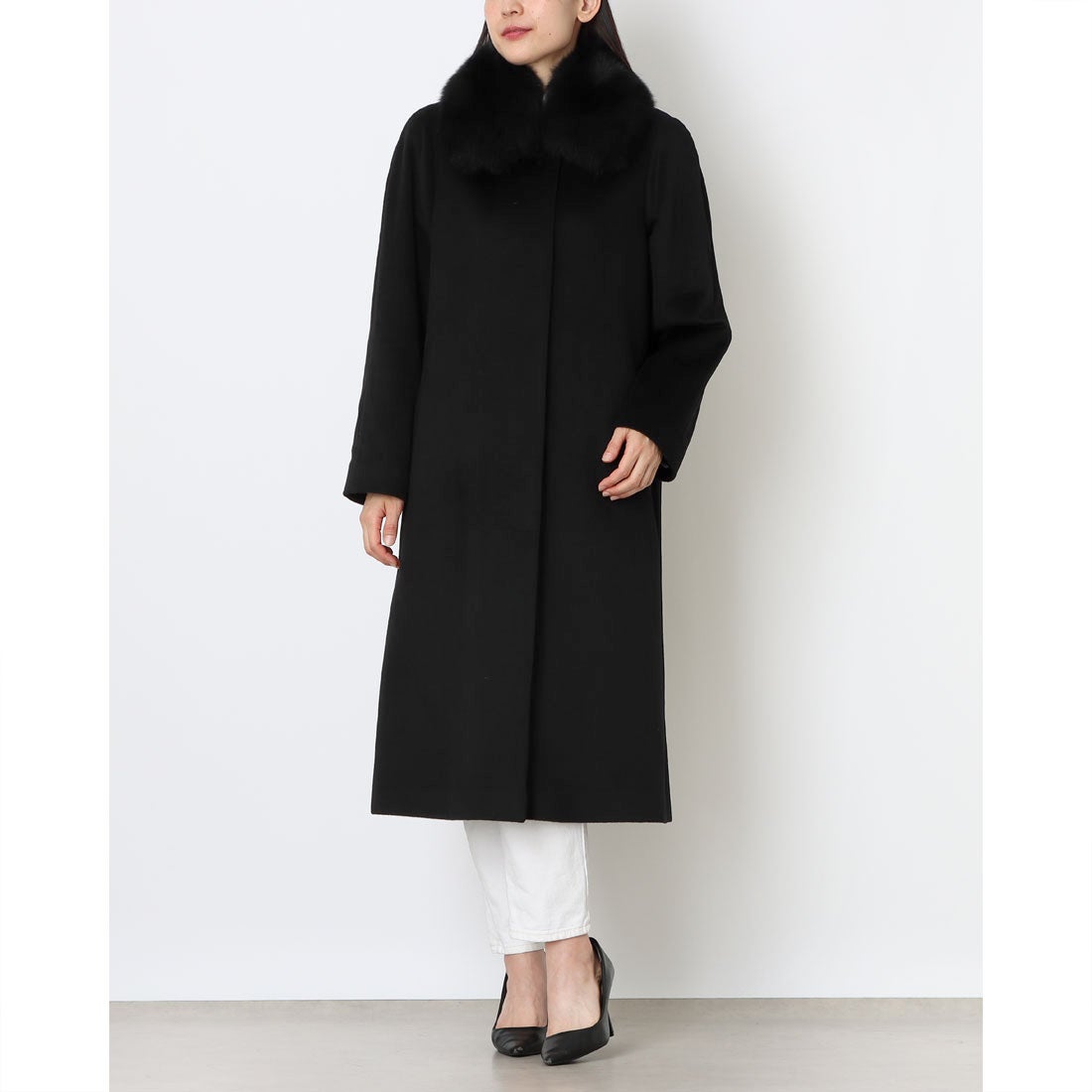 ジョワクレール Joieclair カシミヤ100%コート フォックス衿