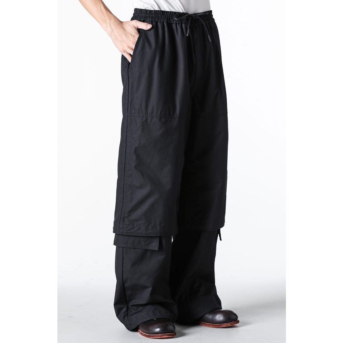 Juun.J Brushed Cotton Puckered Pants （Black） - Osaka / Kyoto