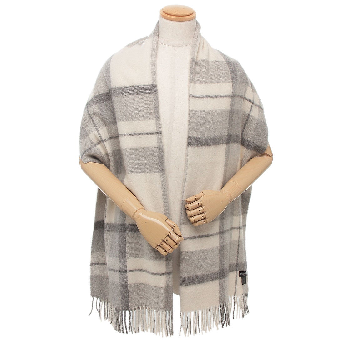 ジョシュアエリス Joshua Ellis マフラー クラシックチェック ホワイト