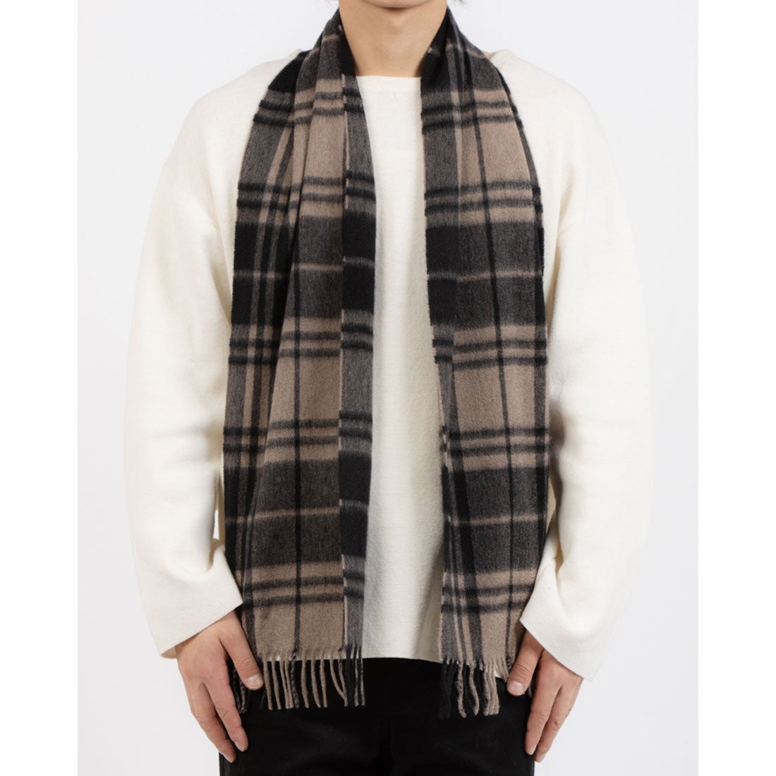 ジョシュアエリス Joshua Ellis マフラー ストール 無地 チェック