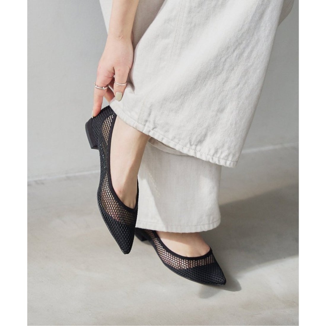 ル タロン LE TALON 《追加》ポインテッドネットフラット （ブラック C